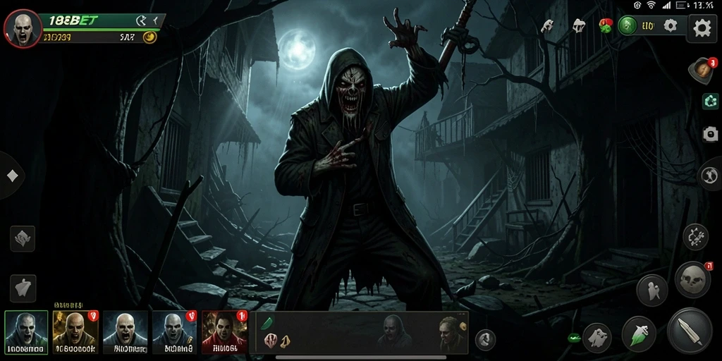 Tampilan gameplay menakutkan dalam 188BET dengan suasana gelap yang mencekam.