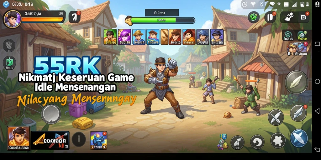 Tangkapan layar utama dari gameplay <strong>55RK</strong> yang menyoroti elemen Idle.