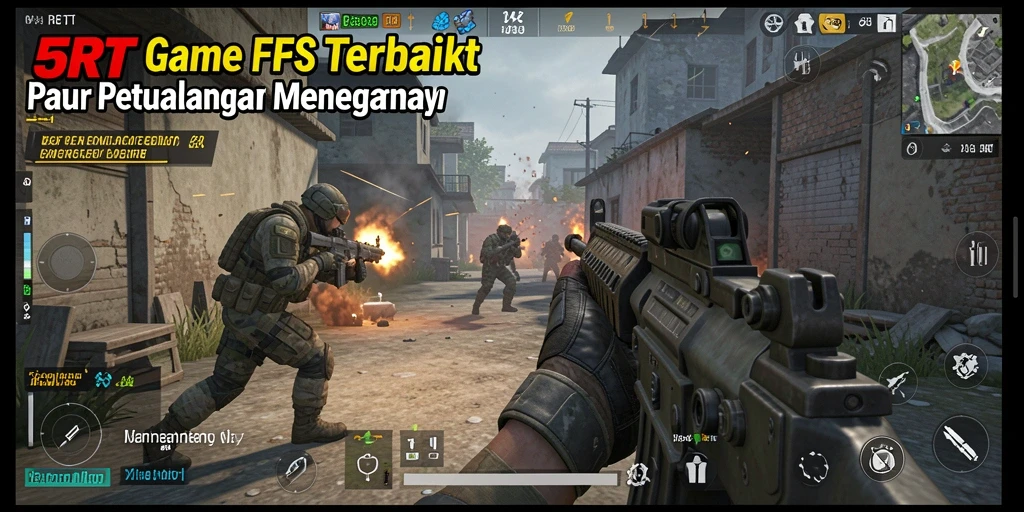Screenshot gameplay 5RT menunjukkan aksi tembak-menembak yang mendebarkan.