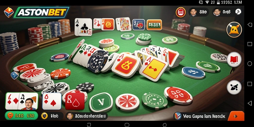 Tampilan gameplay seru dalam aplikasi ASTONBET Gaple.
