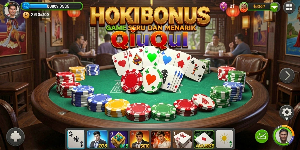 Tampilan gameplay menarik pada HOKIBONUS saat bermain QiuQiu.