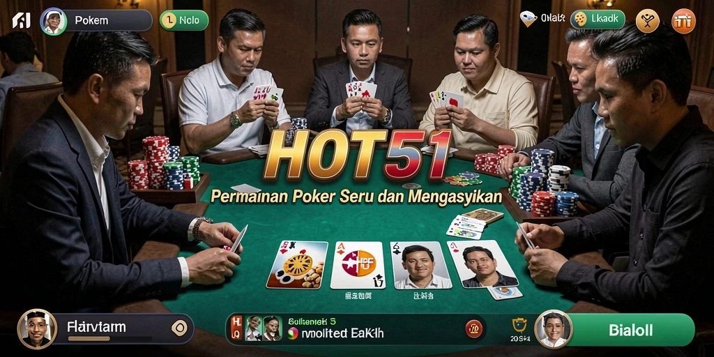 Tampilan screenshot yang menarik dari permainan poker HOT51.