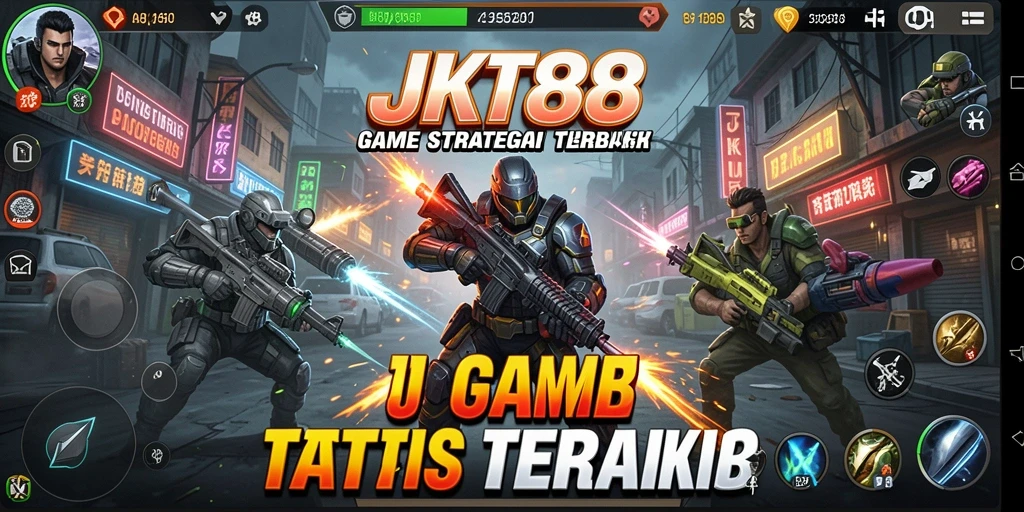 Tangkapan layar dari gameplay JKT88 menunjukkan pertempuran strategis yang intens.
