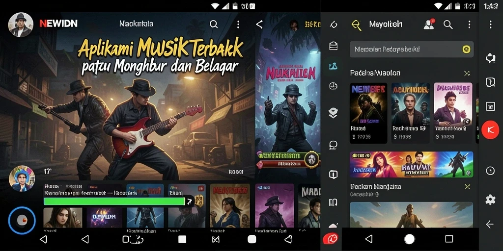 Tampilan gameplay interaktif dari aplikasi musik NEWIDN yang menghibur.
