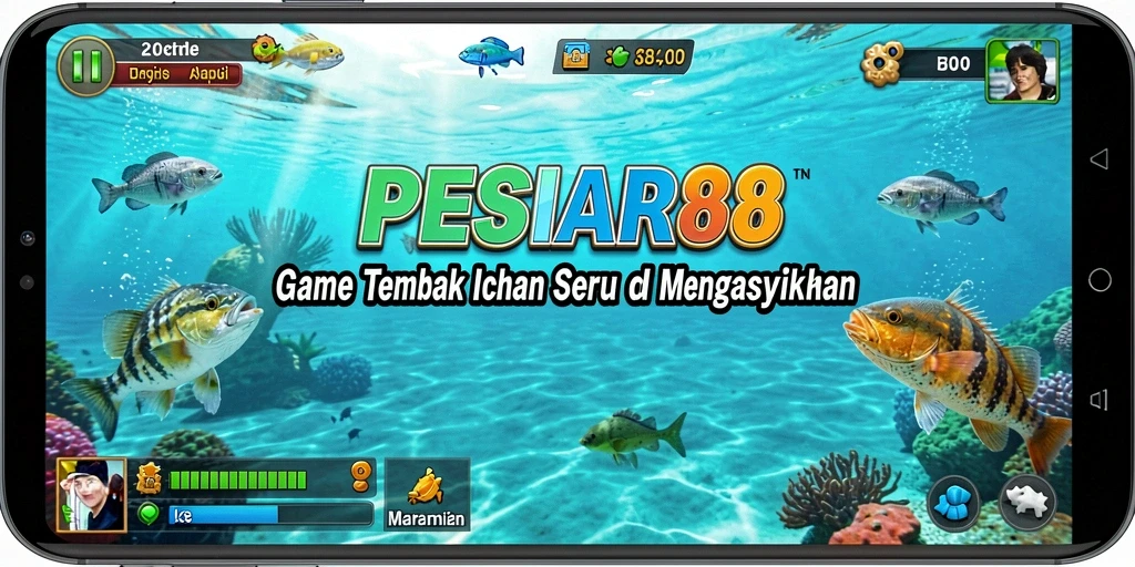 Gameplay PESIAR88 yang seru menembak ikan dengan grafis menarik.