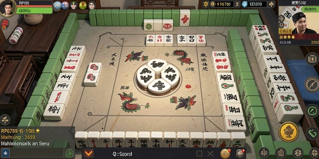 Screenshot utama RP6789 menampilkan antarmuka permainan Mahjong yang menarik.