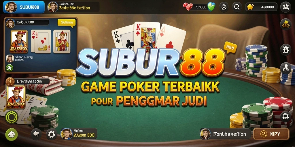 Tampilan gameplay SUBUR88 yang mendebarkan dalam permainan Poker.
