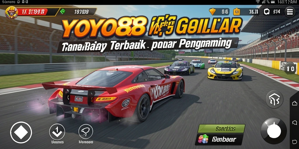 Screenshot utama YOYO88 menampilkan aksi balap yang seru dan menegangkan.